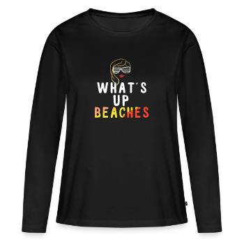 vacances - T-shirt manches longues Premium bio Femme - noir - Devant - Julia (174cm)