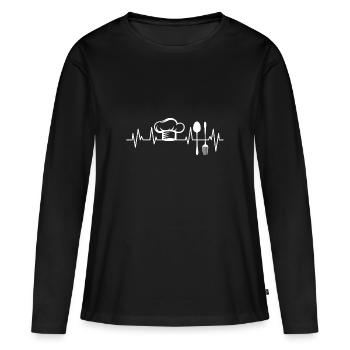 Chef Chef Chef's Hat - Women's Premium Organic Long Sleeve Shirt - black - Front - Julia (174cm)