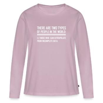 Formule statistique d'extrapolation des données - T-shirt manches longues Premium bio Femme - rose poudré - Devant - Julia (174cm)