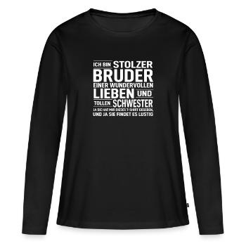 Bruder - Frauen Premium Bio Langarmshirt - Schwarz - Vorne - Julia (174cm)