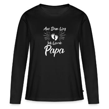 Werdender Papa - Frauen Premium Bio Langarmshirt - Schwarz - Vorne - Julia (174cm)