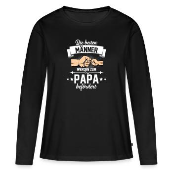 Werdender Papa - Frauen Premium Bio Langarmshirt - Schwarz - Vorne - Julia (174cm)