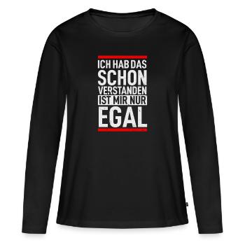 Lustig - Frauen Premium Bio Langarmshirt - Schwarz - Vorne - Julia (174cm)