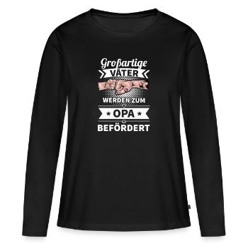Opa - Frauen Premium Bio Langarmshirt - Schwarz - Vorne - Julia (174cm)