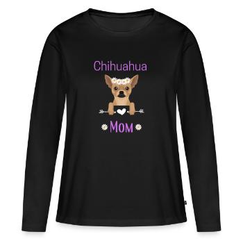 Chihuahua Mom Chihuahua - Frauen Premium Bio Langarmshirt - Schwarz - Vorne - Julia (174cm)