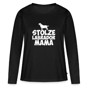 Labrador labrador maman chien amour de chien - T-shirt manches longues Premium bio Femme - noir - Devant - Julia (174cm)