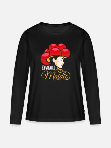 Schwarzwald Maidle Kristin Bollenhut ledig - Frauen Premium Bio Langarmshirt - Schwarz