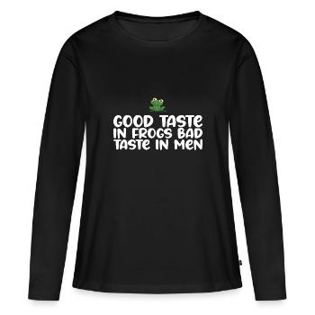 Goût Grenouille Mauvais goût chez les hommes - T-shirt manches longues Premium bio Femme - noir - Devant - Julia (174cm)