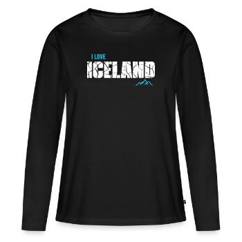 J’adore Islande Glacier Islande - T-shirt manches longues Premium bio Femme - noir - Devant - Julia (174cm)