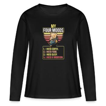Mes quatre humeurs ! Mes quatre états émotionnels - T-shirt manches longues Premium bio Femme - noir - Devant - Julia (174cm)