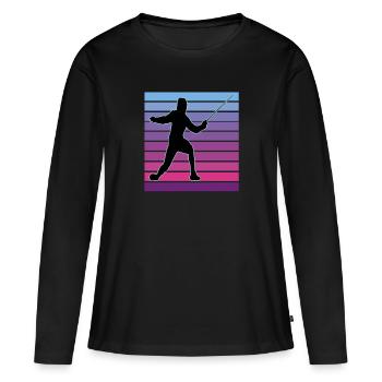 Escrime Escrime Escrime sportive - T-shirt manches longues Premium bio Femme - noir - Devant - Julia (174cm)