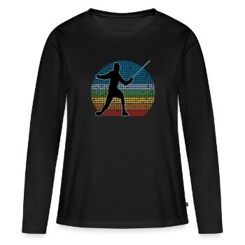 Escrime Escrime Escrime sportive - T-shirt manches longues Premium bio Femme - noir - Devant - Julia (174cm)