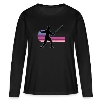 Escrime Escrime Escrime sportive - T-shirt manches longues Premium bio Femme - noir - Devant - Julia (174cm)