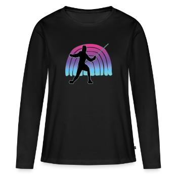 Escrime Escrime Escrime sportive - T-shirt manches longues Premium bio Femme - noir - Devant - Julia (174cm)