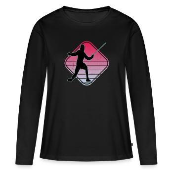 Escrime Escrime Escrime sportive - T-shirt manches longues Premium bio Femme - noir - Devant - Julia (174cm)