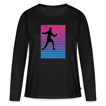 Escrime Escrime Escrime sportive - T-shirt manches longues Premium bio Femme - noir - Devant - Julia (174cm)