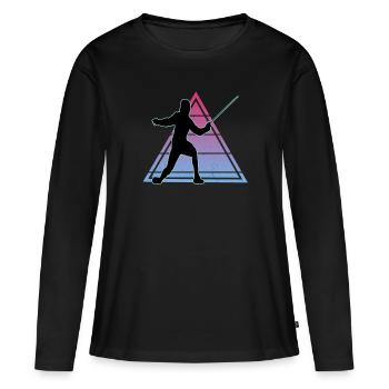 Escrime Escrime Escrime sportive - T-shirt manches longues Premium bio Femme - noir - Devant - Julia (174cm)