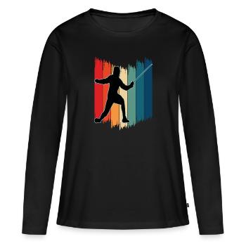 Escrime Escrime Escrime sportive - T-shirt manches longues Premium bio Femme - noir - Devant - Julia (174cm)