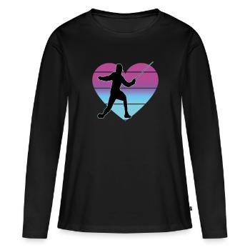 Escrime Escrime Escrime sportive - T-shirt manches longues Premium bio Femme - noir - Devant - Julia (174cm)