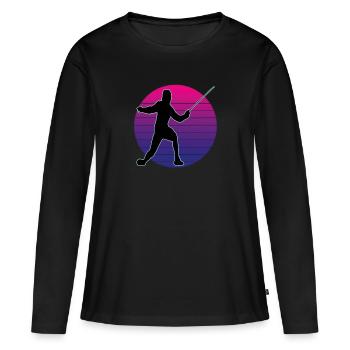 Escrime Escrime Escrime sportive - T-shirt manches longues Premium bio Femme - noir - Devant - Julia (174cm)