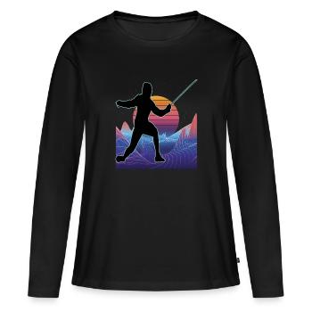Escrime Escrime Escrime sportive - T-shirt manches longues Premium bio Femme - noir - Devant - Julia (174cm)