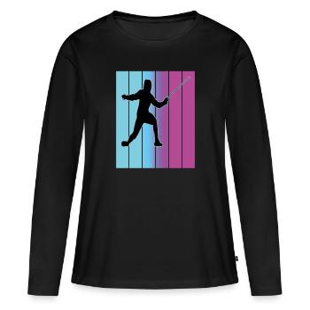 Escrime Escrime Escrime sportive - T-shirt manches longues Premium bio Femme - noir - Devant - Julia (174cm)