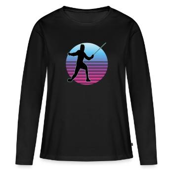Escrime Escrime Escrime sportive - T-shirt manches longues Premium bio Femme - noir - Devant - Julia (174cm)