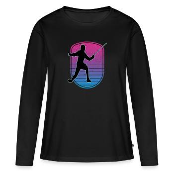 Escrime Escrime Escrime sportive - T-shirt manches longues Premium bio Femme - noir - Devant - Julia (174cm)