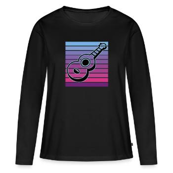 Ukuleles Vitage - Women's Premium Organic Long Sleeve Shirt - black - Front - Julia (174cm)