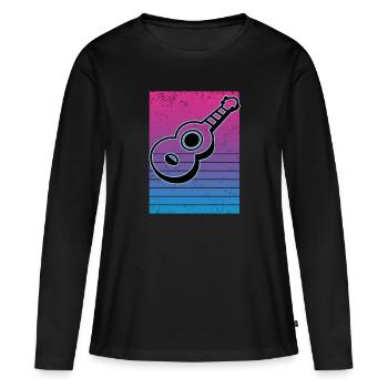 Ukuleles Vitage - Women's Premium Organic Long Sleeve Shirt - black - Front - Julia (174cm)