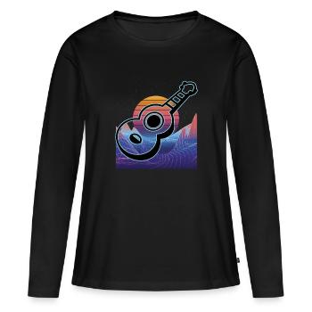 Ukuleles Vitage - Women's Premium Organic Long Sleeve Shirt - black - Front - Julia (174cm)