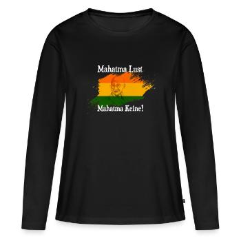 Drôle Mahatma Gandhi disant - T-shirt manches longues Premium bio Femme - noir - Devant - Julia (174cm)