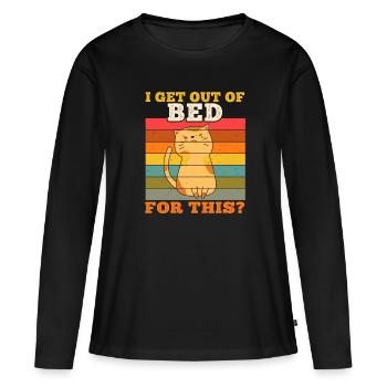 Je me suis levé pour ça? - T-shirt manches longues Premium bio Femme - noir - Devant - Julia (174cm)
