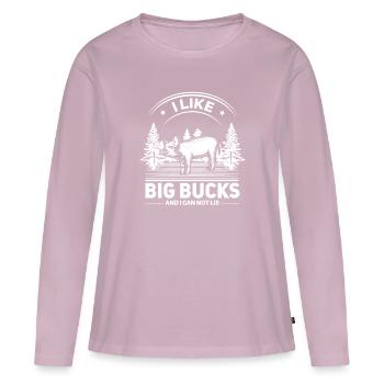 J’aime les grosses sommes d’argent et je ne peux pas mentir - T-shirt manches longues Premium bio Femme - rose poudré - Devant - Julia (174cm)