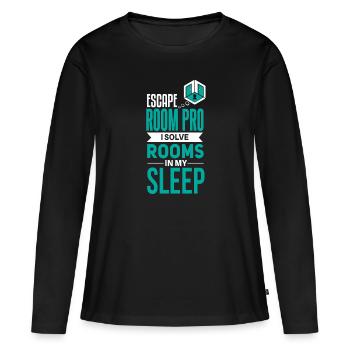 Cool Escape Room Dire Design - T-shirt manches longues Premium bio Femme - noir - Devant - Julia (174cm)