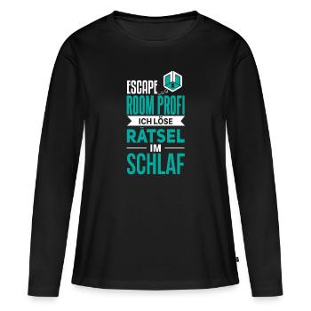 Cool Escape Room Dire Design - T-shirt manches longues Premium bio Femme - noir - Devant - Julia (174cm)