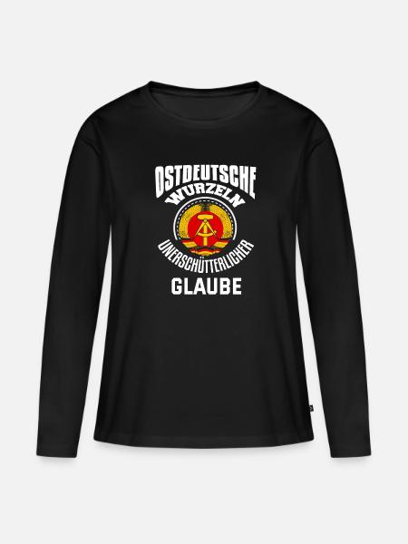 Cooler Ddr Ostdeutschland Osten Spruch - Frauen Premium Bio Langarmshirt - Schwarz