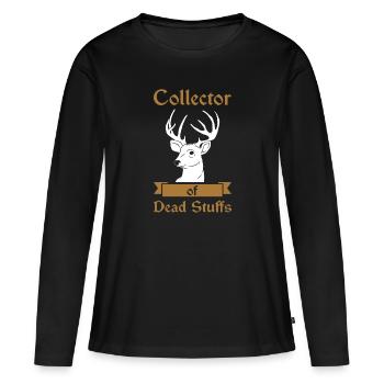 Taxidermiste collectionneur de cadavres - T-shirt manches longues Premium bio Femme - noir - Devant - Julia (174cm)