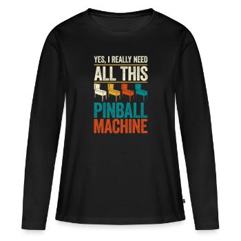 Pinball Machine Pinball Machine - Women's Premium Organic Long Sleeve Shirt - black - Front - Julia (174cm)