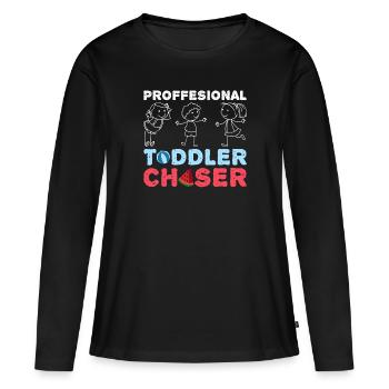 Au Pair Fille Maternelle Nounou - T-shirt manches longues Premium bio Femme - noir - Devant - Julia (174cm)