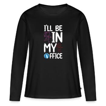 Au Pair Fille Maternelle Nounou - T-shirt manches longues Premium bio Femme - noir - Devant - Julia (174cm)