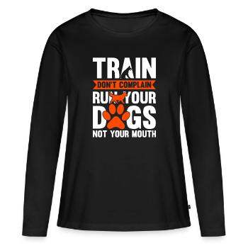 Hundetrainer Hundeschule Hundesport - Frauen Premium Bio Langarmshirt - Schwarz - Vorne - Julia (174cm)