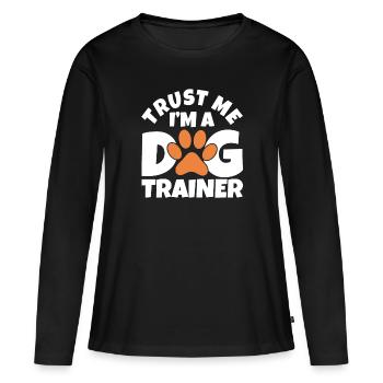 Dresseur de chiens École de chiens Sports canins - T-shirt manches longues Premium bio Femme - noir - Devant - Julia (174cm)