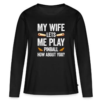Pinball Machine Pinball Machine - Women's Premium Organic Long Sleeve Shirt - black - Front - Julia (174cm)