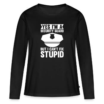 Vêtements de sécurité Accessoires de sécurité - T-shirt manches longues Premium bio Femme - noir - Devant - Julia (174cm)