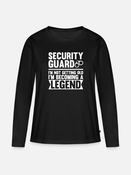 Security Kleidung Security Zubehör - Frauen Premium Bio Langarmshirt - Schwarz