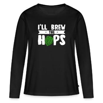 Bière Boire Bière Brassage Brasseur De Bière - T-shirt manches longues Premium bio Femme - noir - Devant - Julia (174cm)