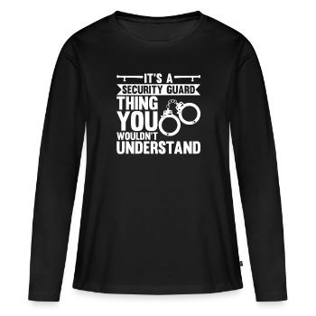 Vêtements de sécurité Accessoires de sécurité - T-shirt manches longues Premium bio Femme - noir - Devant - Julia (174cm)