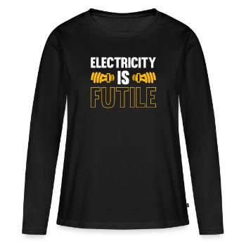 Électricien Dire Compagnon Électricien - T-shirt manches longues Premium bio Femme - noir - Devant - Julia (174cm)
