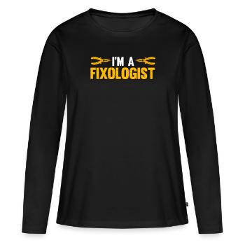 Électricien Dire Compagnon Électricien - T-shirt manches longues Premium bio Femme - noir - Devant - Julia (174cm)